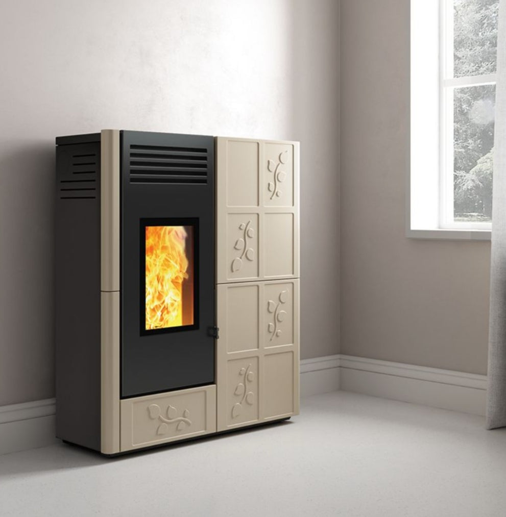 Folia Beige AW22 Pellet Stove Caminetti Montegrappa