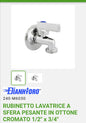 Heavy sphere washing machine tap in chromed brass