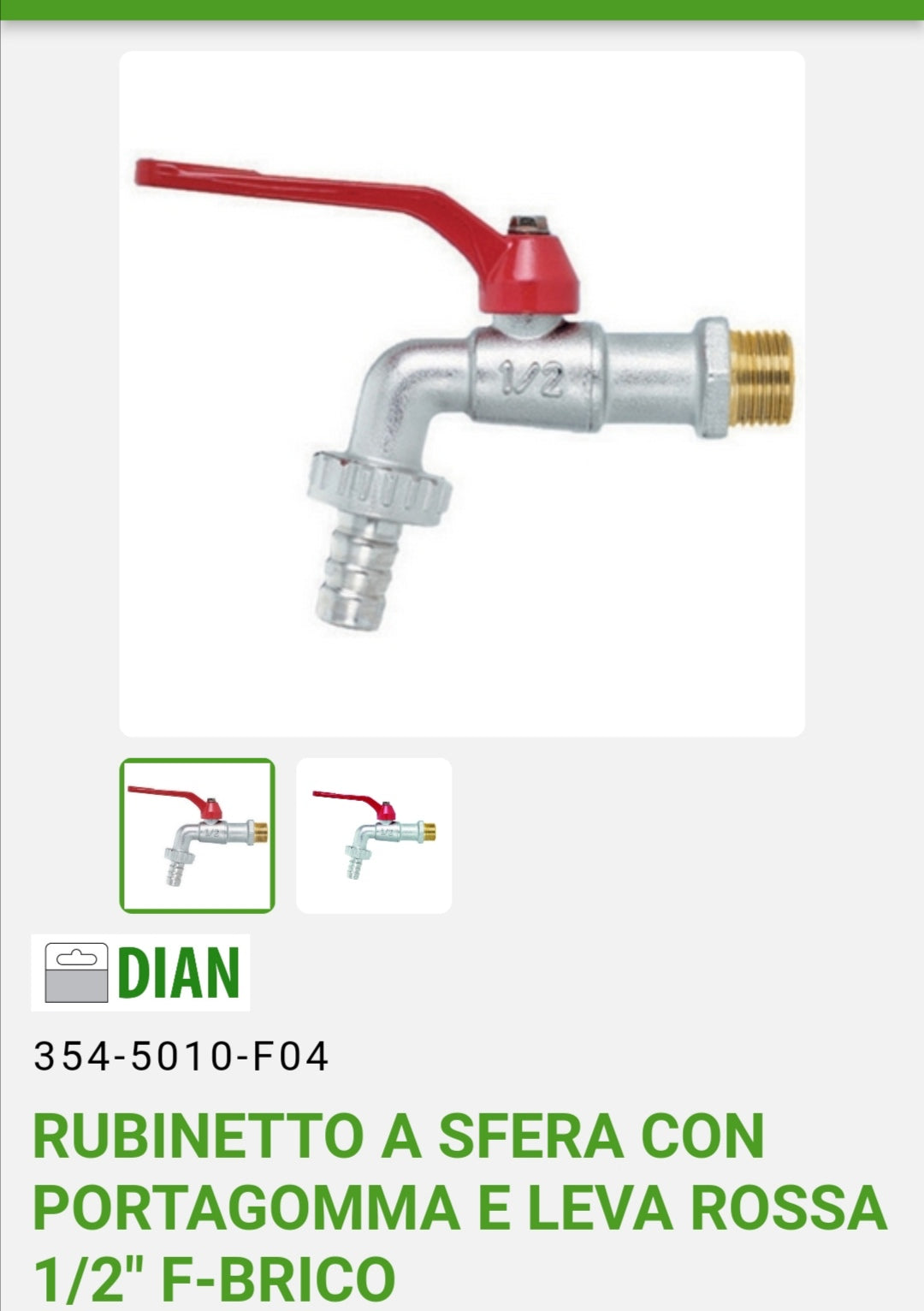 3/4" ball tap with hose holder and red lever