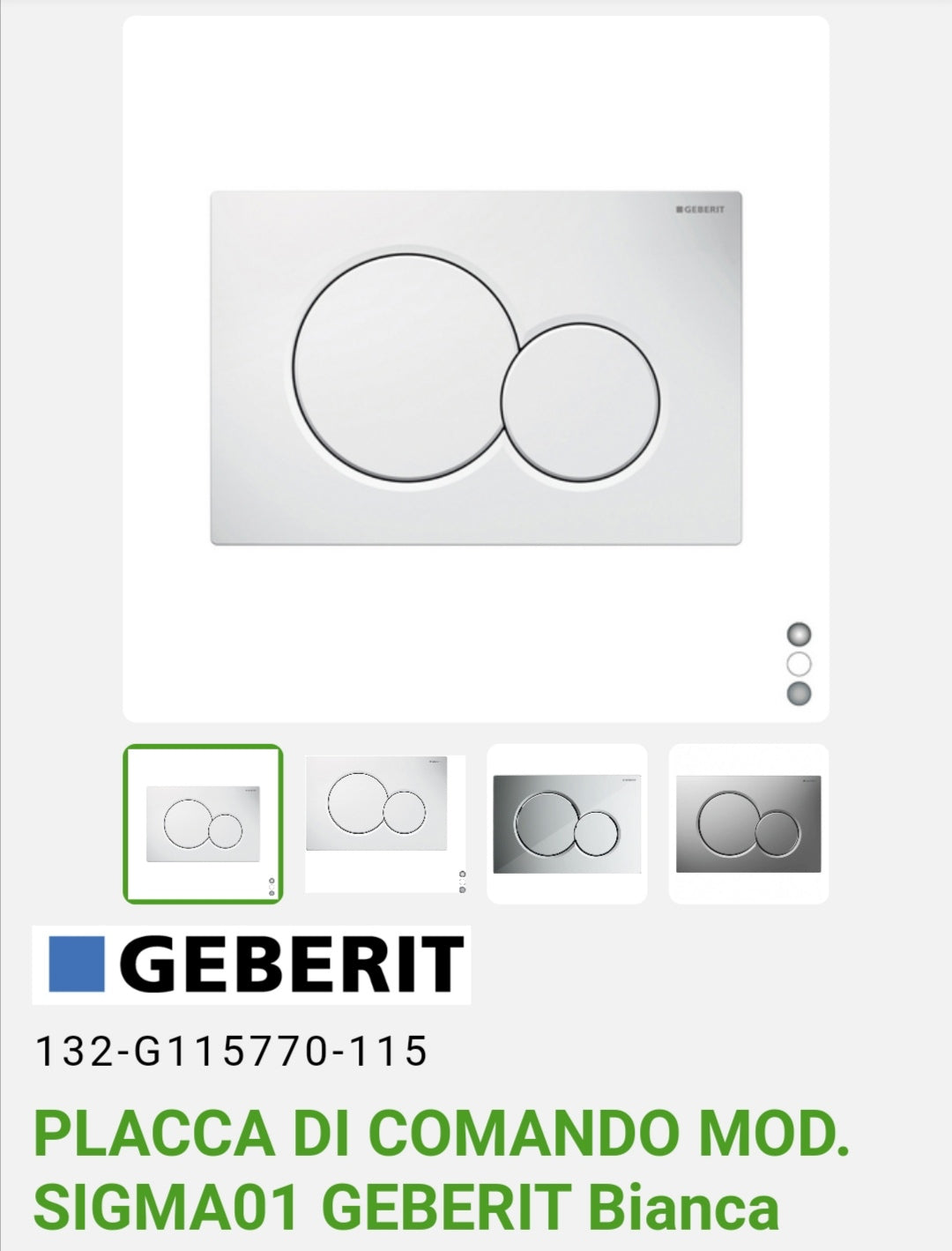 Sigma01 Geberit White plate