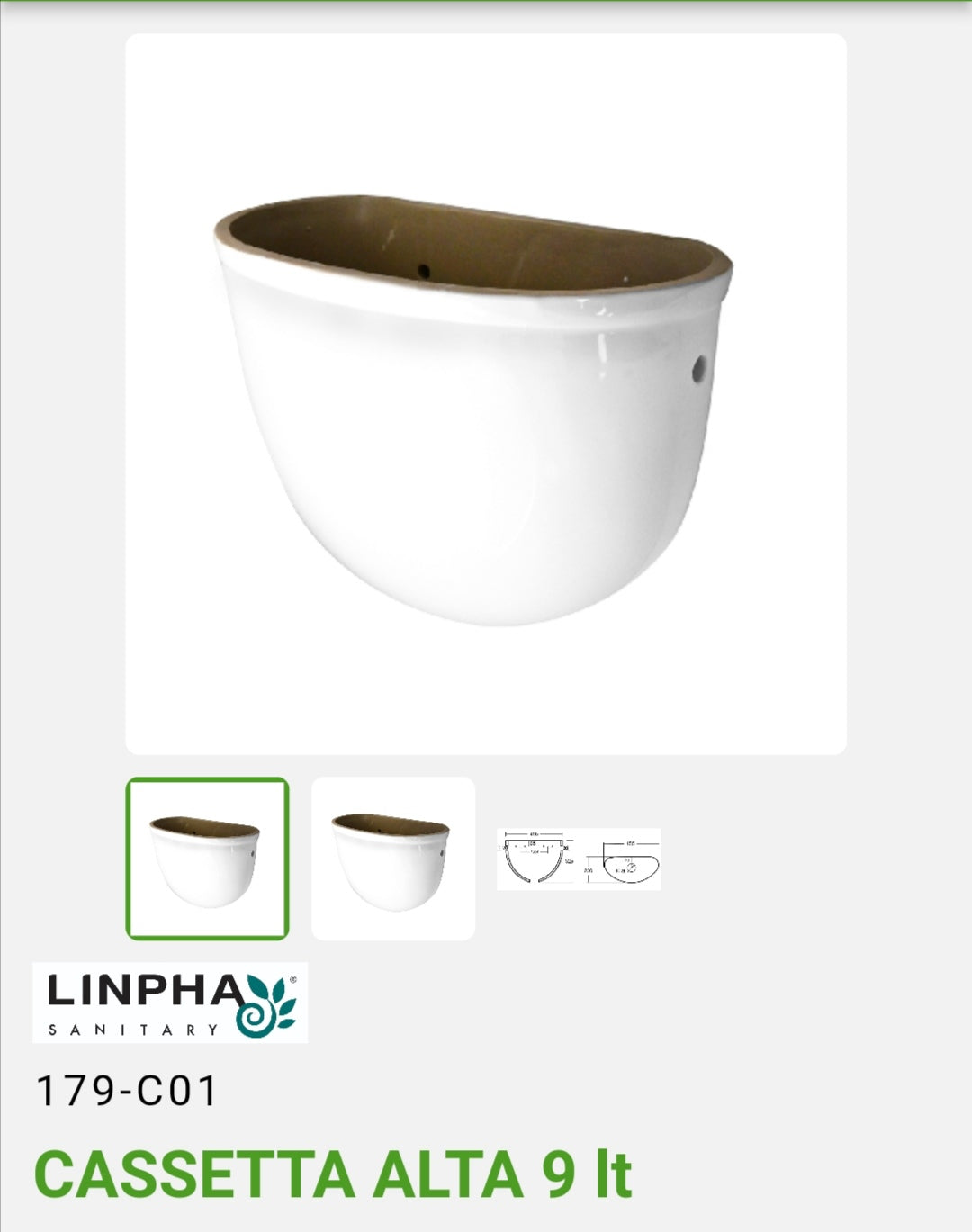 High cistern in Bianco Linpha ceramic