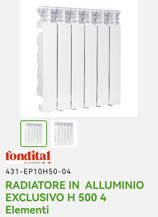 Radiateur exclusif en aluminium H 500 4EL. Fondation