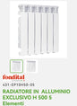 Radiateur exclusif en aluminium H 500 5EL. Fondation