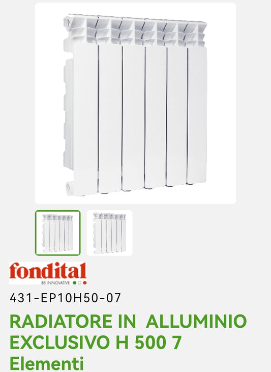 Exclusive Aluminum Radiator H 500 7EL. Fundital