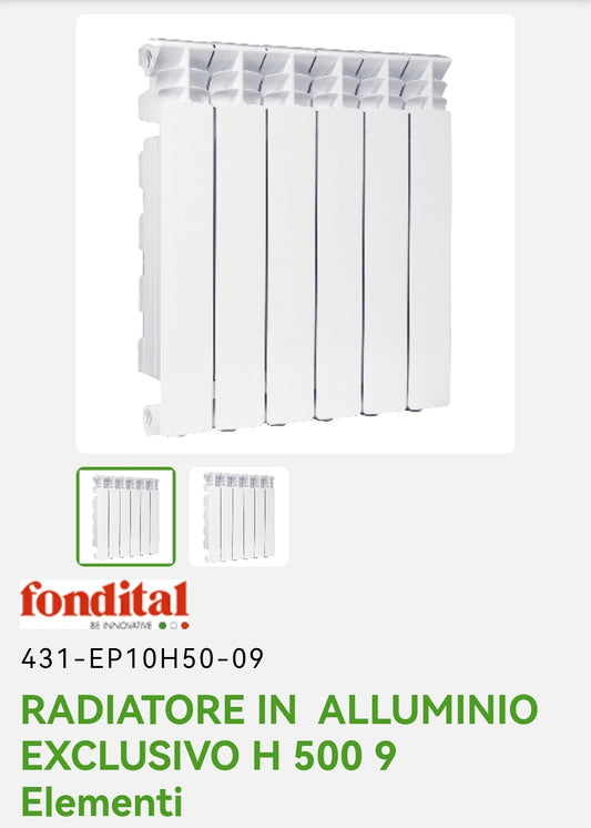 Exclusive Aluminum Radiator H 500 9EL. Fundital