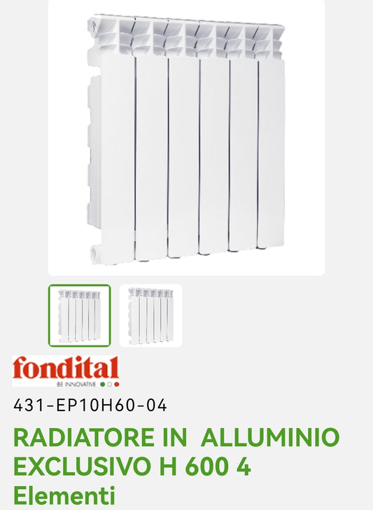 Exclusive Aluminum Radiator H 600 4EL. Fundital