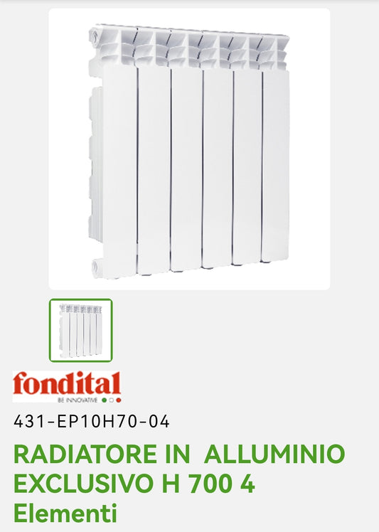 Radiateur exclusif en aluminium H 700 4EL. Fondation