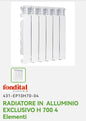 Radiateur exclusif en aluminium H 700 4EL. Fondation