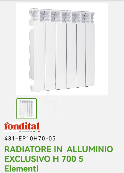 Radiateur exclusif en aluminium H 700 5EL. Fondation