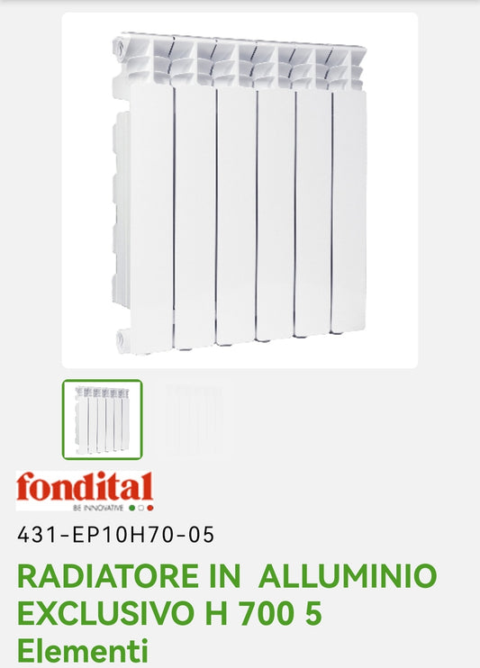 Exclusive Aluminum Radiator H 700 5EL. Fundital