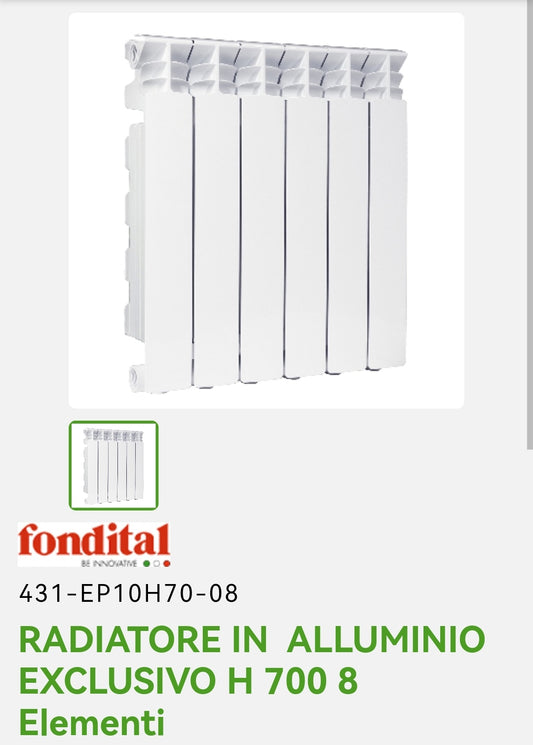 Radiateur exclusif en aluminium H 700 8EL. Fondation