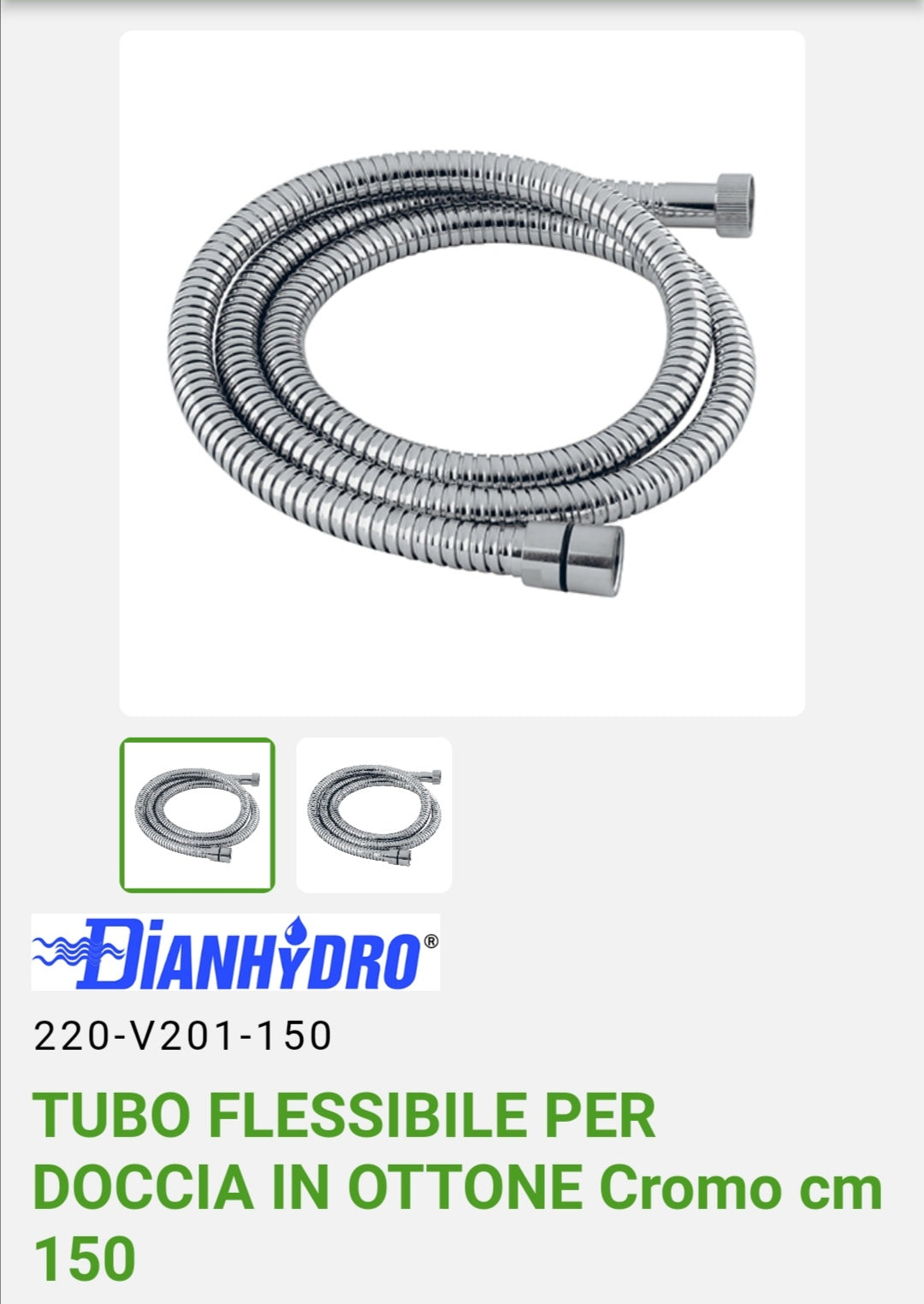 Chrome shower hose 150 cm