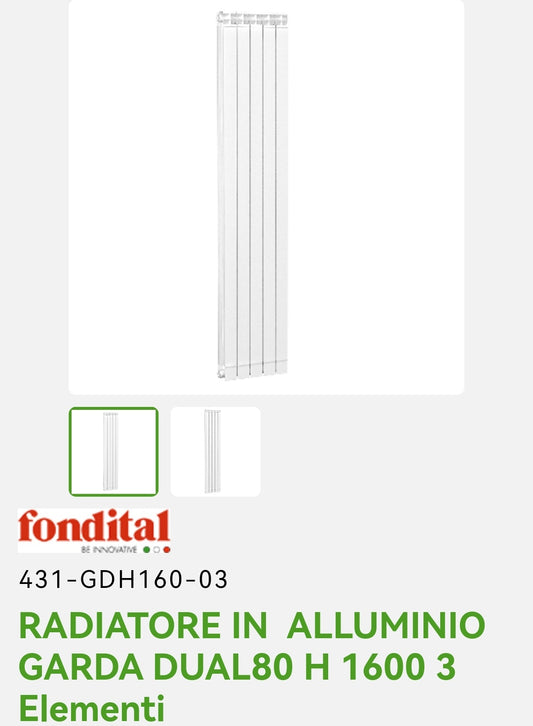 Radiateur en aluminium Garda Dual80 H 160 3EL.