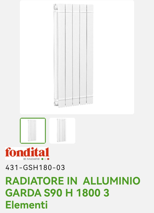 Radiateur en aluminium Garda Dual80 H 180 3EL. Fondation