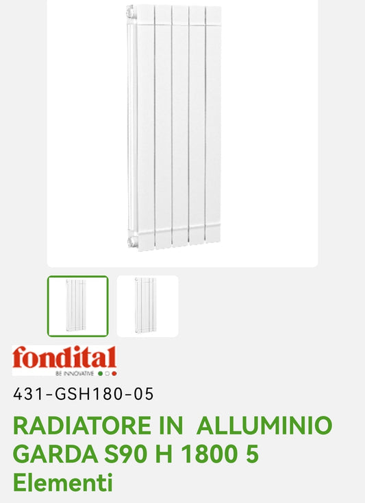 Garda Dual80 H 180 5EL Aluminum Radiator. Fundital