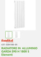 Radiateur en aluminium Garda Dual80 H 180 5EL. Fondation