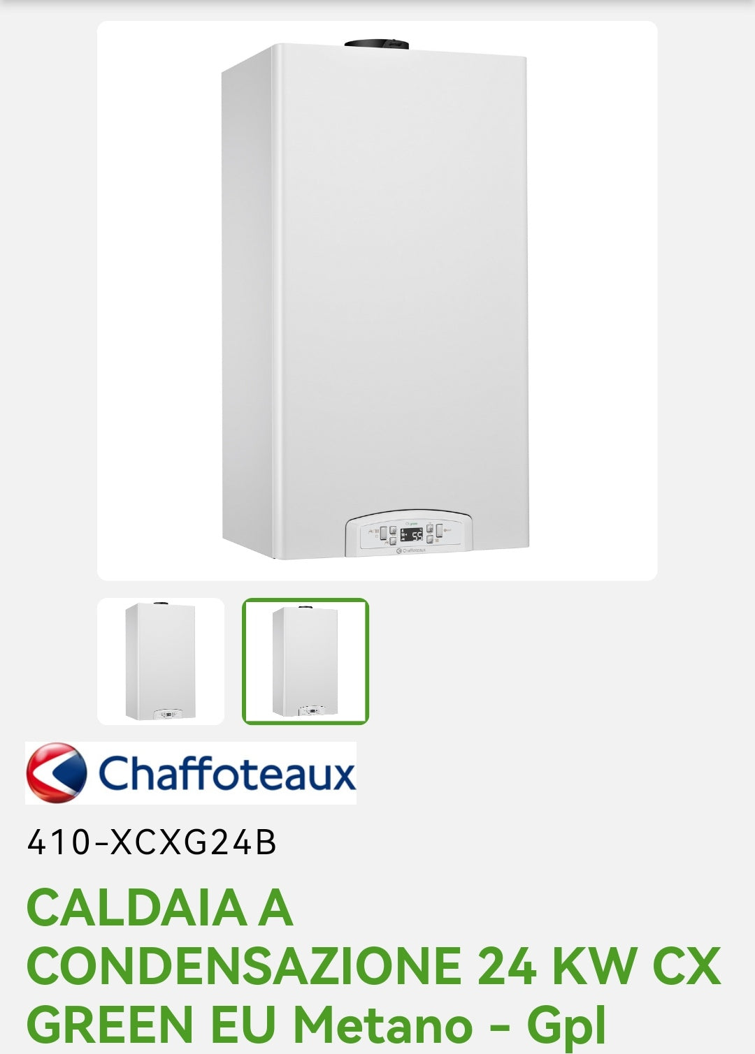 Caldaia 24 KW CX GREEN MET/GPL Chaffoteaux