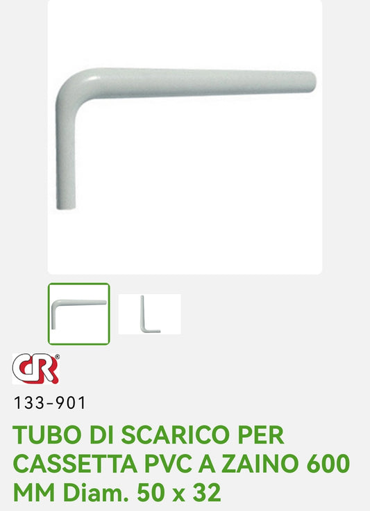 Tubo Scarico P/Cassetta Pvc a Zaino D. 50x32