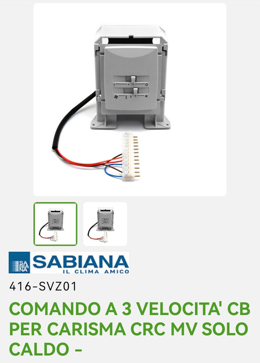 Comando a 3 Velocità CB per Carisma CRC MV solo Caldo Sabiana