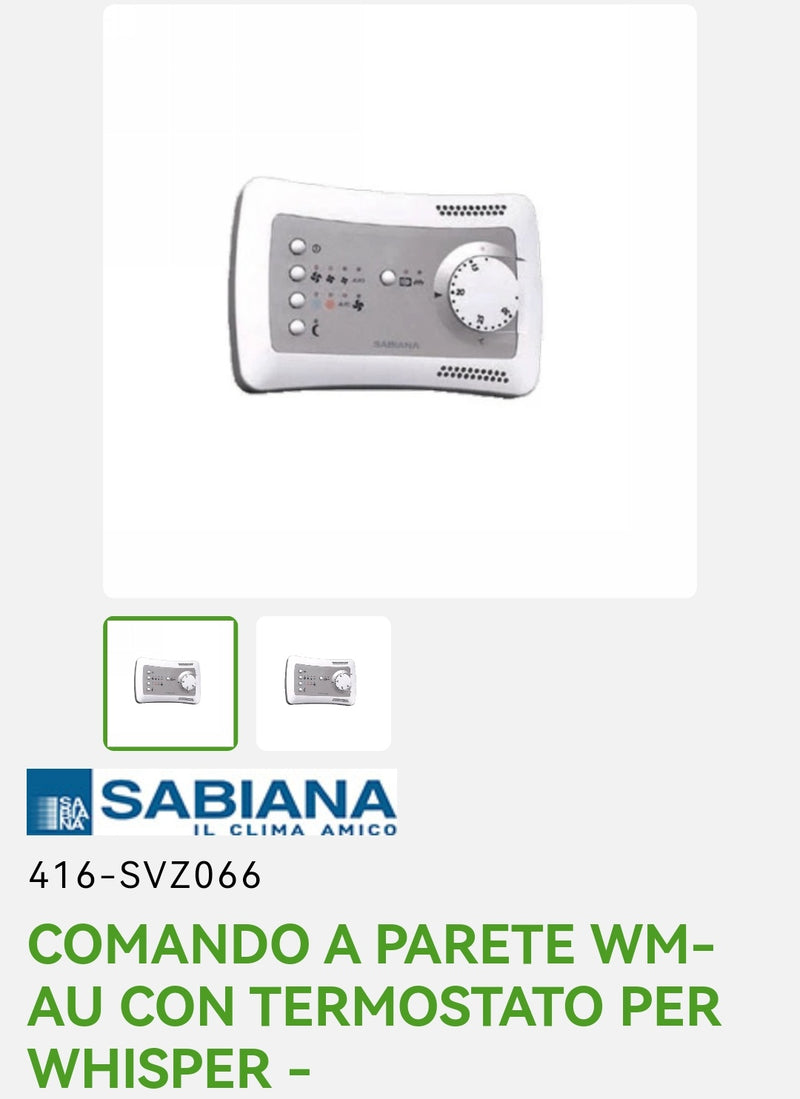 WM-AU Wall Control with Thermostat for Wispher Sabiana