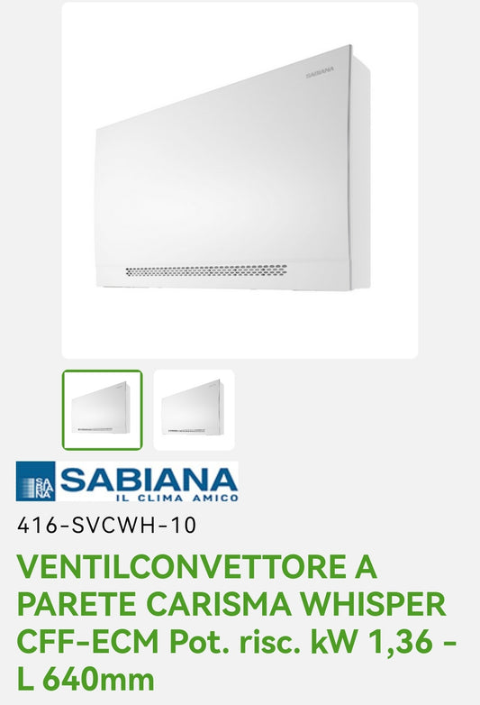 Ventilo-convecteur mural Carisma Whisper CFF-ECM 1,36 KW Sabiana