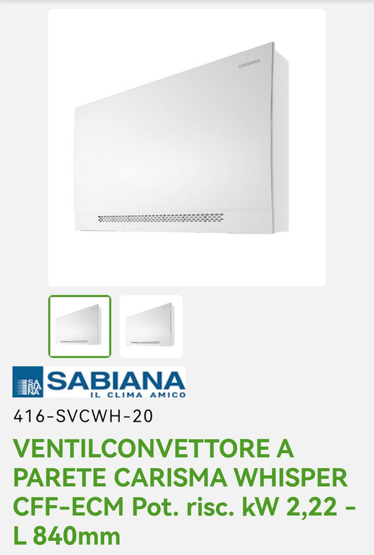 Ventilconvettore a Parete Carisma Whisper CFF-ECM 2,22 KW Sabiana