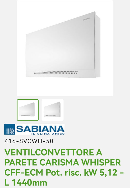 Ventilconvettore a Parete Carisma Whisper CFF-ECM KW 5,12 Sabiana