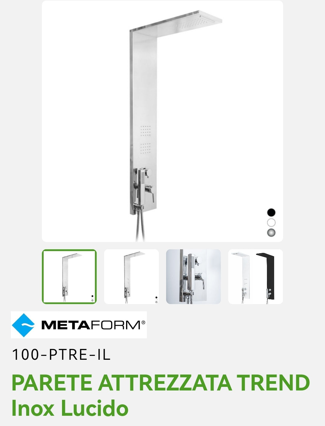 Parete Attrezzata Trend Inox Lucido Metaform