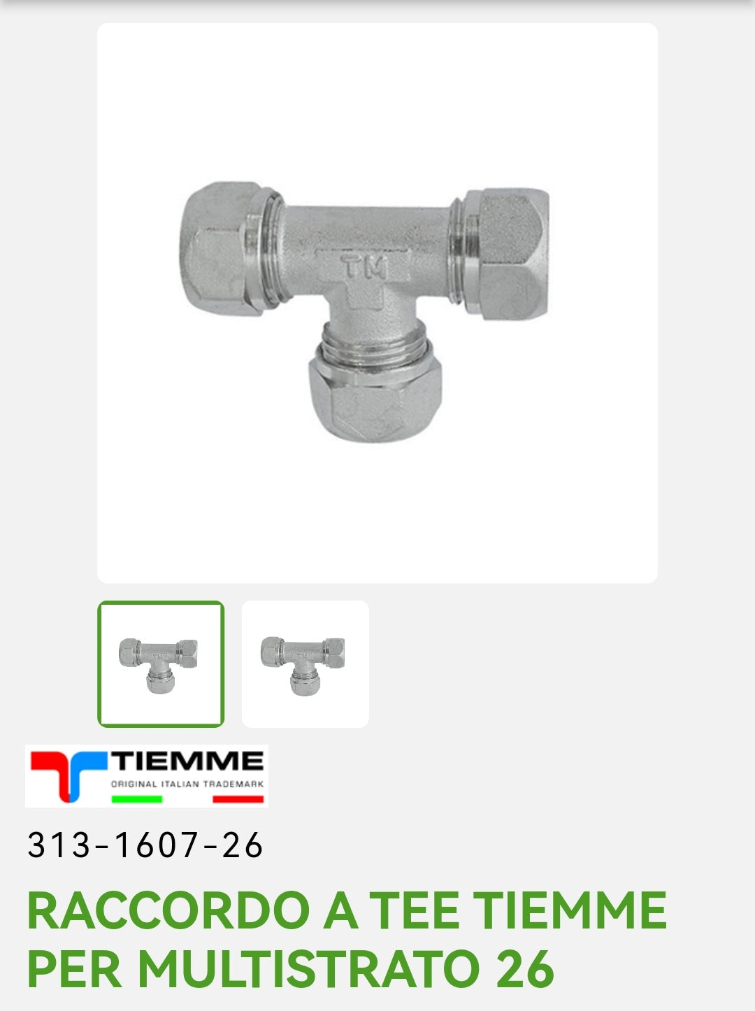 Raccordo A TEE 26 P/Multistrato Tiemme