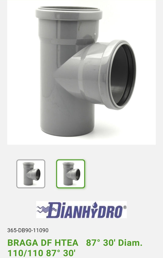 Braga DF HTEA 87° D.110/110 Pvc Dianflex coupling