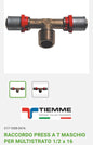 Press T-fitting P/Multilayer M 1/2x16 Tiemme