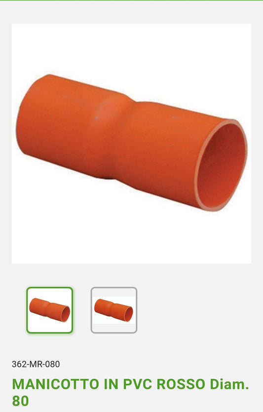 Manchette PVC rouge D. 80 Dianflex