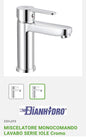 Monoc mixer. Washbasin Series Iole Cromo Dianflex