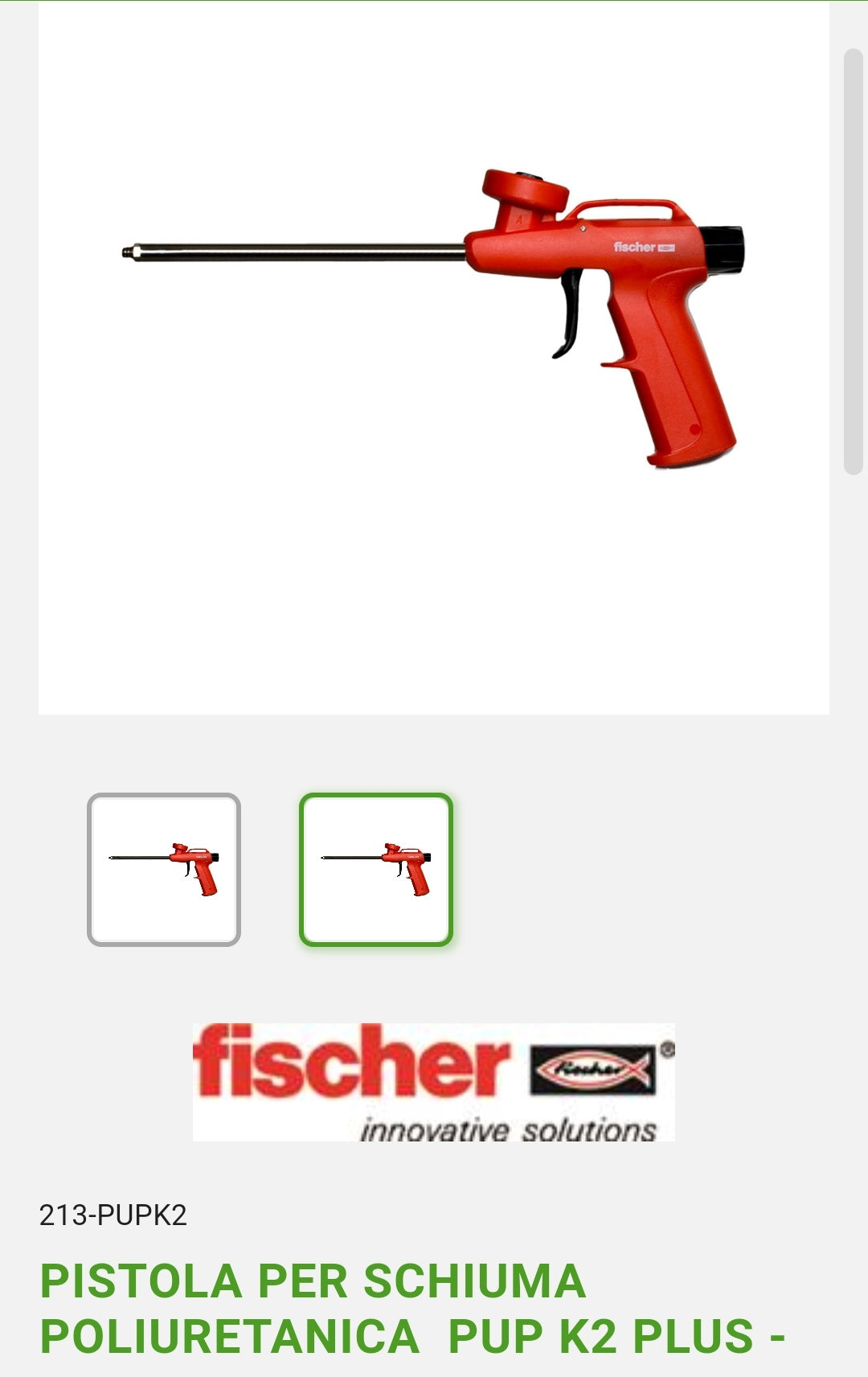 Pistola Schiuma Poliuretanica PuP K2 P Fischer