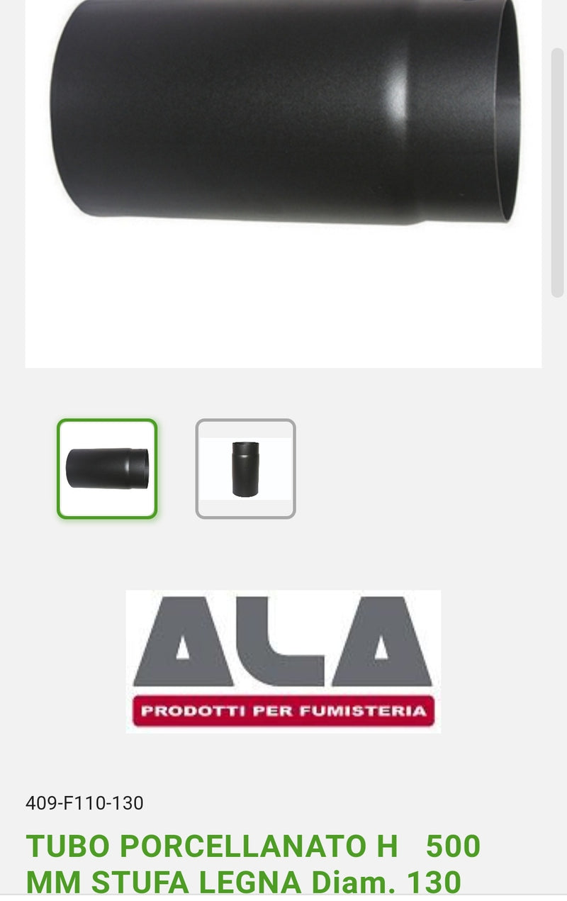 Black Porcelain Tube D. 130 H500 ALA
