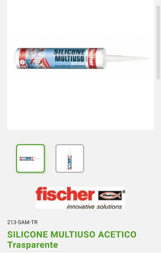 Silicone Multiuso Acetico Trasparente Fischer