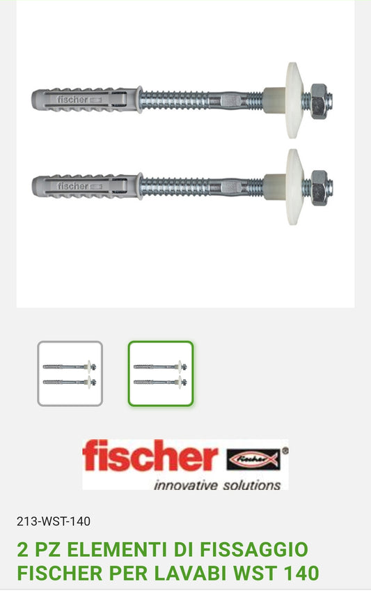 Elementi di Fissaggio x Lavabi WST 140 2 pz. Fischer