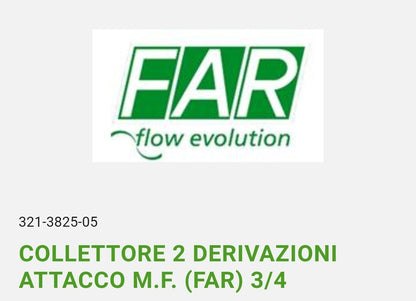 Collettore 2 Derivazioni Attacco MF 3/4 MULTIFAR