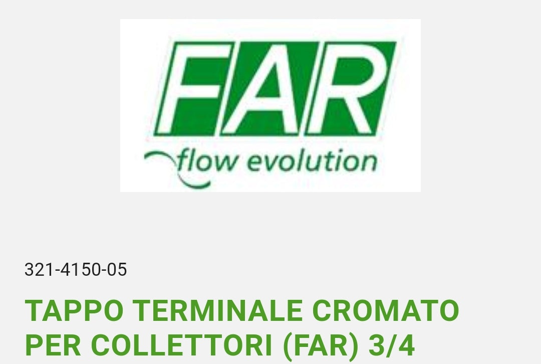 Tappo Terminale Cromato x Collettori 3/4 FAR