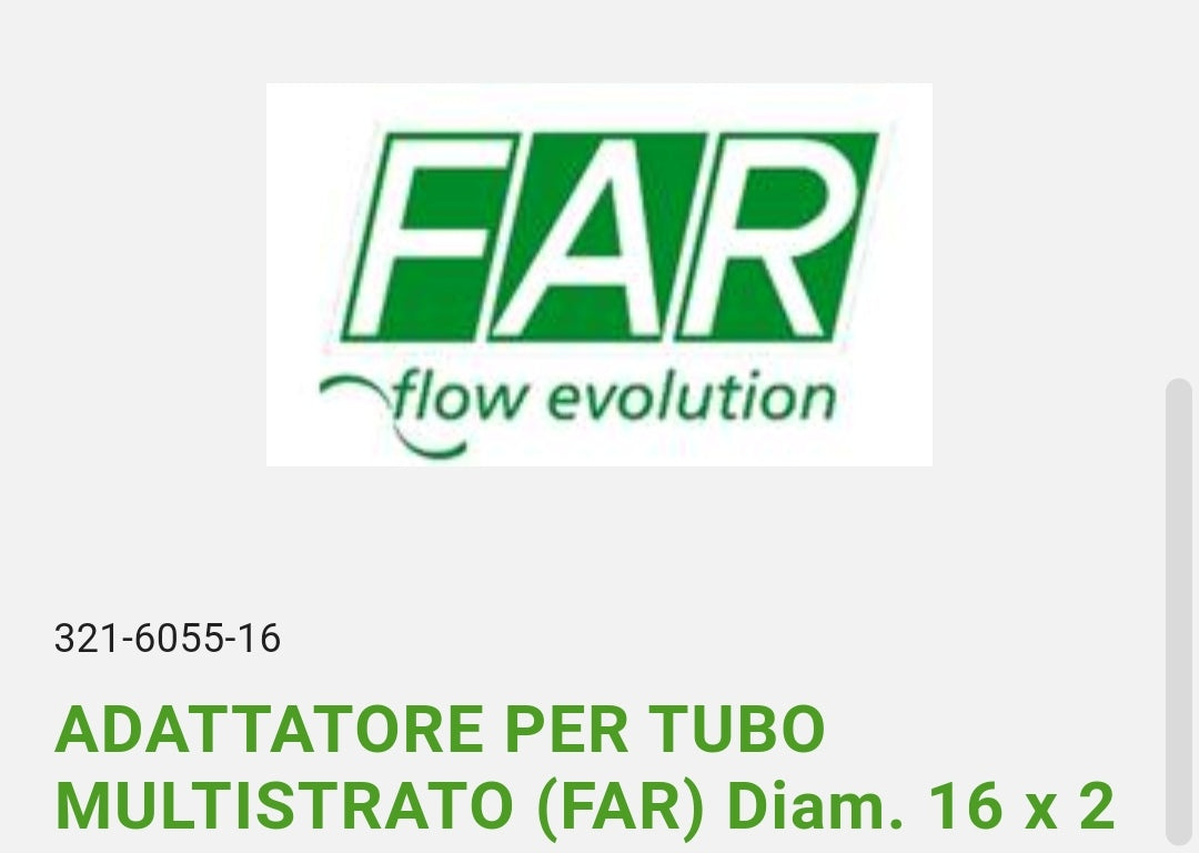 Adattatore per Tubo Multistrato D. 16x2 FAR