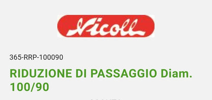 Riduzione di Passaggio D. 100/90 Pvc Innesto Nicoll