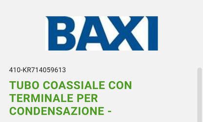 Tubo Coassiale C/Terminale x Condensazione Baxi