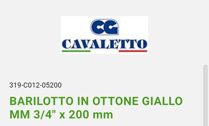 Barilotto in Ottone Giallo MM 3/4"X200 mm Cavaletto