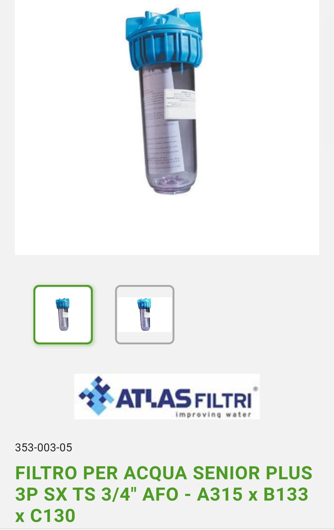 Filtro per acqua Senior 3/4