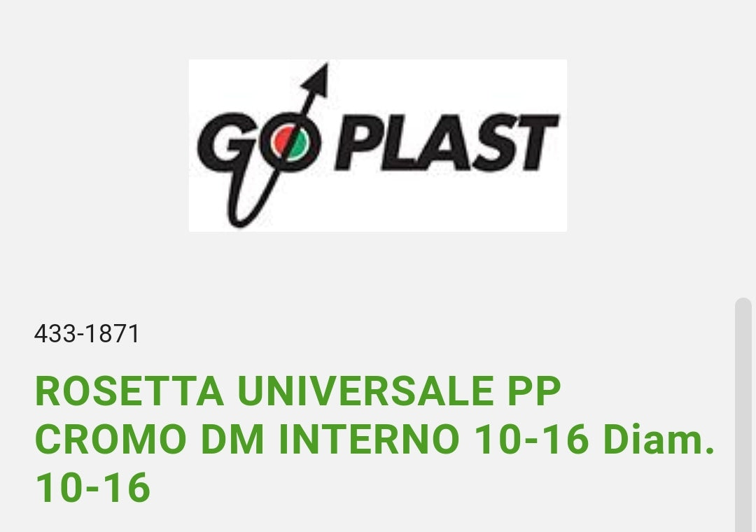 Rosetta Univ. PP Cromo D.10-16 DM interno Go Plast