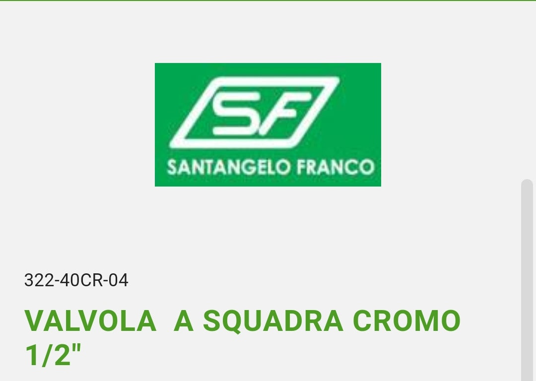 Valvola a Squadra Cromo 1/2" Santangelo SF