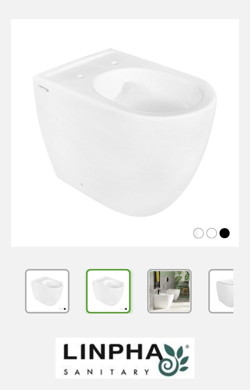 Vaso Filo Muro Greta Bianco Opaco Rimless Scarico Universale Linpha