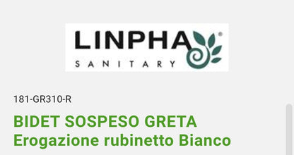 Bidet Sospeso Greta Bianco Erogazione Rubinetto Linpha