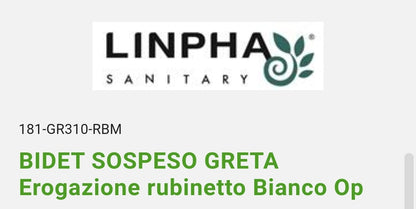 Bidet Sospeso Greta Erogazione Rubinetto Bianco Opaco Linpha