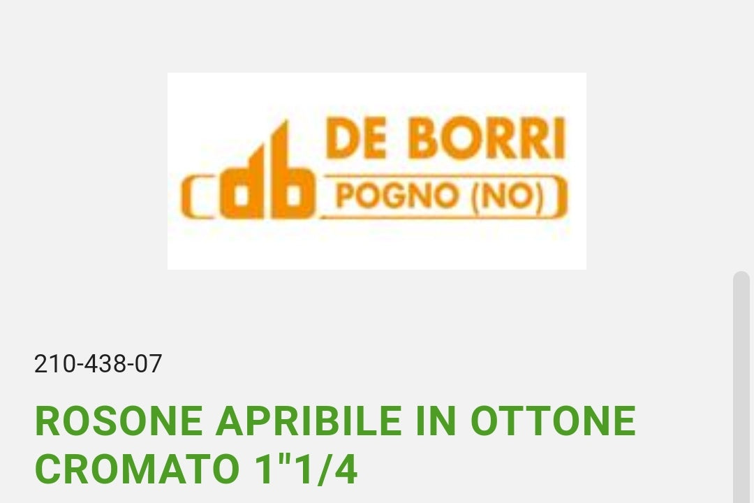 Rosone Apribile in Ottone Cromato 1"1/4 De Borri